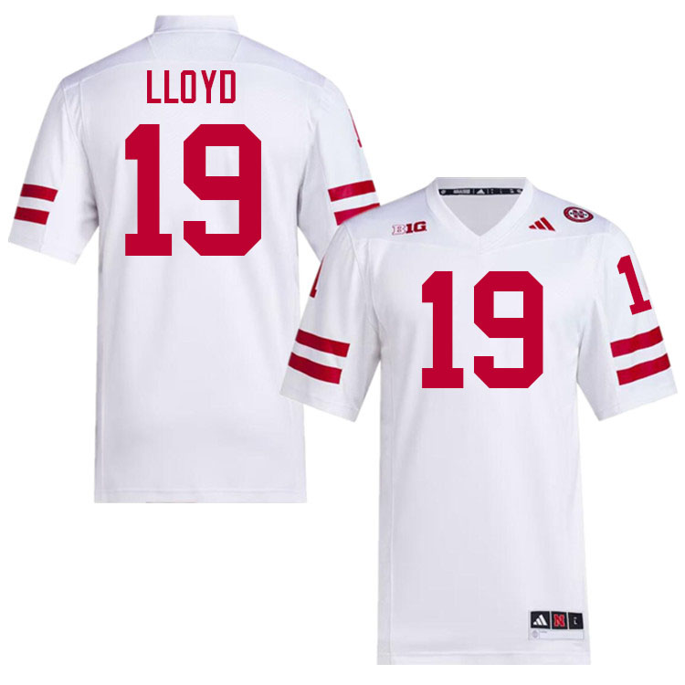 Men #19 Jaylen Lloyd Nebraska Cornhuskers College Football Jerseys Stitched Sale-White